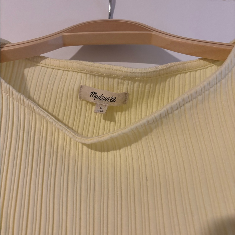 Madewell Light Yellow Ribbed Tee